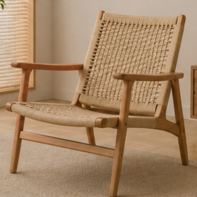 Natural Wood-Style Leisure Chair
